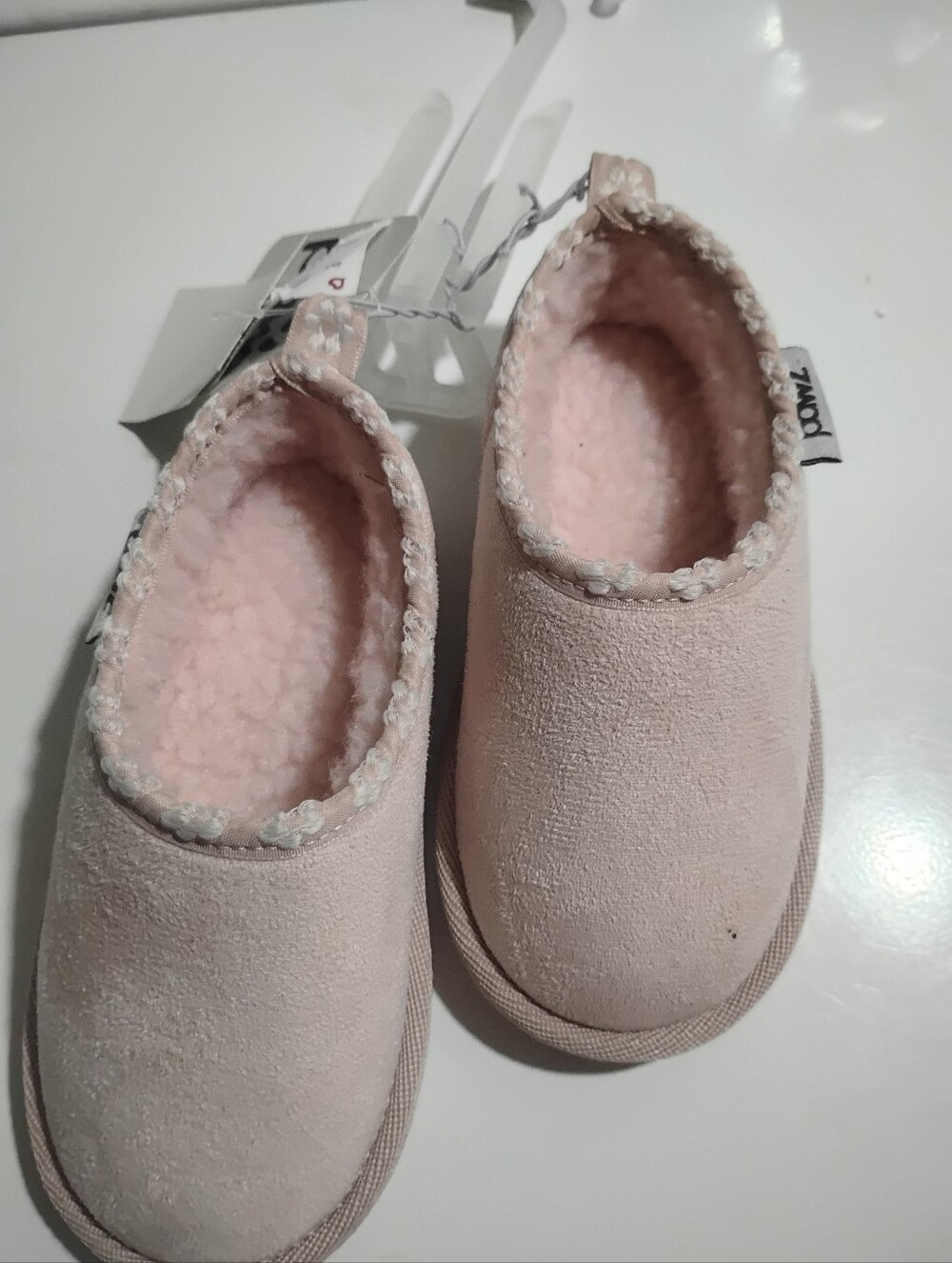 Tano Soft Pink Plush-Lined Kids One Piece Slippers